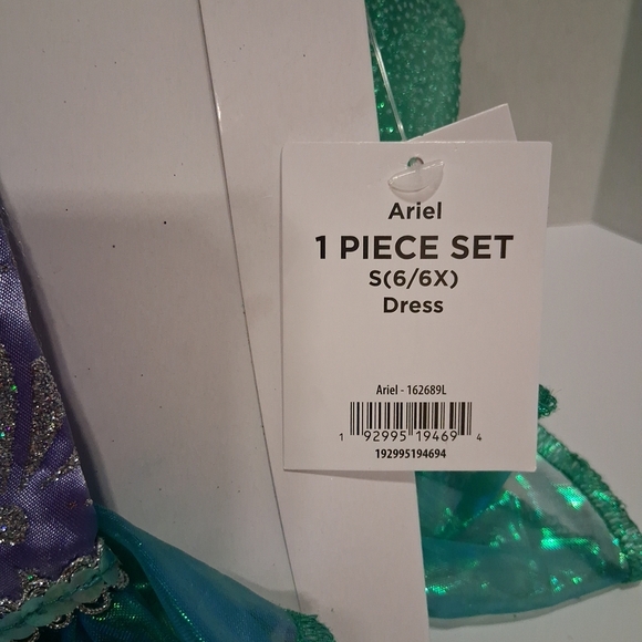 Disney The Little Mermaid Ariel Girls Exclusive Costume Dress Size Small (6/6X) - Picture 8 of 8